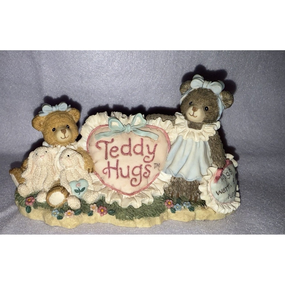 Enesco Teddy Hugs Figurine Bears Bunnies Heart Home Decor Collectible‎